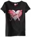 Puma - Kids Girls 7-16 Core Heart T-Shirt, Black, X-Large