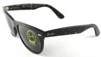 Ray-Ban RB2140 Original Wayfarer Sunglasses 50 mm, Non-Polarized, Tortoise Frame/ Crystal Green lens