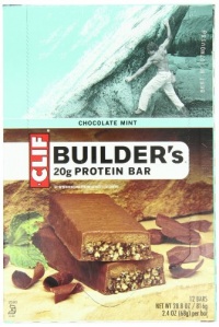 Clif Bar Builder's Bar, Chocolate Mint, 2.4-Ounce Bars, 12 Count