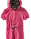 Baby Phat - Kids Baby-girls Newborn Terry Hooded Romper, Pink, 6-9 Months