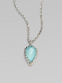 From the Superstud collection. A teardrop of milky blue quartz, faceted in striking pyramids, hangs from a sterling silver box chain.Blue quartz Sterling silver Chain length, about 18 Pendant length, about 2 Lobster clasp Imported