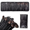 ALICE Natural Hair Made 32 Count Super Professional Studio Brush Set with Leather Pouch