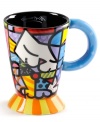 A work of art, the vividly hued, wildly patterned Cat latte mug showcases the one-of-a-kind style of world-renowned Brazilian artist Romero Britto.