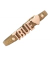 Show your true feelings. This mini affirmation bracelet from BCBGeneration, crafted from gold glitter PVC and rose gold-tone mixed metal, is an accessory you're sure to love. Approximate length: 8 inches.