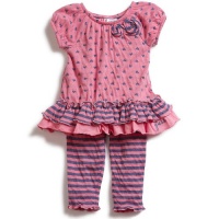 GUESS Kids Girls Knit Dress & Legging Set, PINK (3/6M)