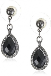 1928 Jewelry Jet Teardrop Earrings