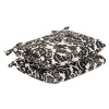 Pillow Perfect Indoor/Outdoor Black/Beige Damask Seat Cushion, Rounded, 2-Pack