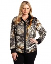 Calvin Klein Women's Plus Size Printed Color Block Shirt