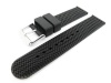 Men's Rubbertech Silicone Rubber Watchband Stainless Steel Buckle.  Black 20mm