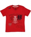 Akademiks Loyalty & Courage T-Shirt (Sizes 4 - 7) - red, 4