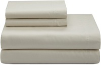 Calvin Klein White Label Double Stitch Sateen Queen Sheet Set, Bisque