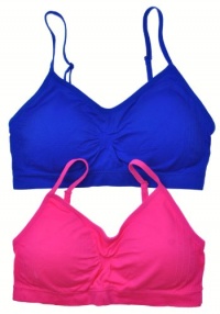 2 Pack: Seamless Nylon Spandex Spree Light Support Sports Bra