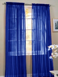 2 Piece Beautiful Sheer Window Royal Blue Elegance Curtains/drape/panels/treatment 60w X 84l