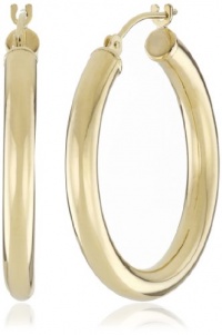 Duragold 14k Yellow Gold Hoop Earrings, (1 Diameter)