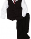 Nautica Dress Up Boys 2-7 Dresswear Vest Set, Black, 6