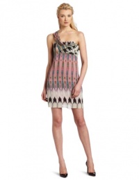 Nicole Miller Women's One Shoulder Print Dress