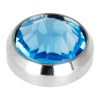 Grade 23 Solid Titanium Internally Threaded Aqua Gem 4MM Dermal Dome Top