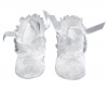 Lauren Madison baby girl Christening Baptism Special occasion  Infant Satin Shoes With Embroidered Cross On The Toe, White, Small