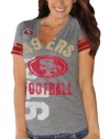 San Francisco 49ers Grey Big Play Womens Vintage Jersey Style V-Neck Tri-Blend T-shirt