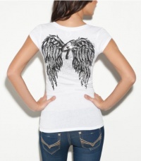 G by GUESS Whitney Wing Tee, TRUE WHITE (SMALL)