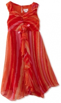 Bloome Girls 7-16 Plus-Size Sleeveless Tie-Dye Dress, Pink/Orange, 18.5