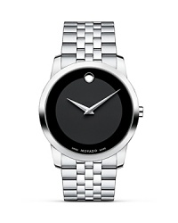 Men's Movado Museum Classic® watch in solid stainless steel with black Museum dial.