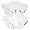 Corelle Simple Lines White Stoneware 2 Piece Casserole Set