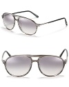 Classic lightweight aviator sunglasses with rounded frames and double bar design.