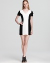 Make a bold statement in modern monochrome--the preferred palate of the season--with this party-perfect Rebecca Minkoff dress.