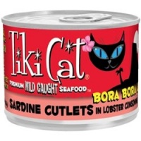 Tiki Cat Canned Cat Food for Adult Cats, Bora Bora Luau Sardine Cutlets in Lobster Consommé (Pack of 12, 2.8 Ounce Cans)