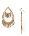 Give your look an instant hit of gypsy luxe with this pair of fringed gold-tone earrings from RJ Graziano. Designed to add texture and glamor, they encapsulate breezy beauty.