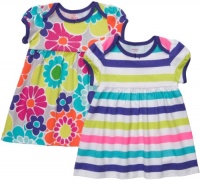 Carter's 2 Pack Short Sleeve Dress Set - Floral/Stripe-6 Months