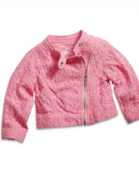 GUESS Kids Girls Baby Lace Jacket (12 - 24m), PINK (18M)