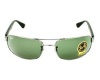 New Ray Ban RB3445 004 Gunmetal/Crystal Green Lens 61mm Sunglasses