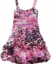 Ruby Rox Kids Girls 7-16 Leopard Pick-Up Dress, Pink/Black, 16