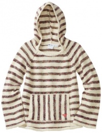 Roxy Kids Girls 7-16 Stoked Hoodie, Natural Stripe, Medium