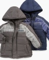 Dress him in sweet style and keep him snug and warm all winter long with one of these puffer jackets from iExtreme.