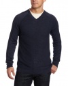 Calvin Klein Sportswear Men's V-Neck Solid Mixed Gauge Sweater