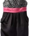 Ruby Rox Kids Girls 7-16 Sequin Pocket Dress, Black/Fuchsia, 10