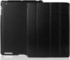 INVELLOP BLACK Leatherette Case Cover for iPad 2 / iPad 3 / The new iPad (Built-in magnet for sleep/wake feature)