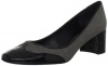 Delman Women's Comet Pump, Black/White, 9.5 M US