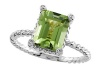 Genuine Peridot Ring by Effy Collection® in 14 kt White Gold Size 7