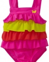 Carter's Baby-girls Infant 1 Piece Ruffle Swimsuit, Pink, 18 Months