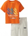 Nautica Boys 2-7 2 Piece Sails Short Set, Kumquat, 3T