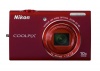 Nikon COOLPIX S6200 16 MP Digital Camera with 10x Optical Zoom NIKKOR ED Glass Lens and HD 720p Video (Red)