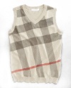 Burberry Boys Classic Check V-Neck Sweater Vest, 3Y