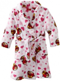 AME Sleepwear Girl's 7-16 I Love Angry Birds Robe, Multi, 6