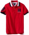 Tommy Hilfiger Boys 8-20 Short Sleeve Matt Polo Shirt, Tango Red, Medium