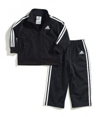 adidas Boys 2-7 Iconic Tricot Set, Caviar Black, 6