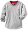 Tommy Hilfiger Boys 2-7 Taylor V-Neck Shirt, Grey Heather, 6 Regular